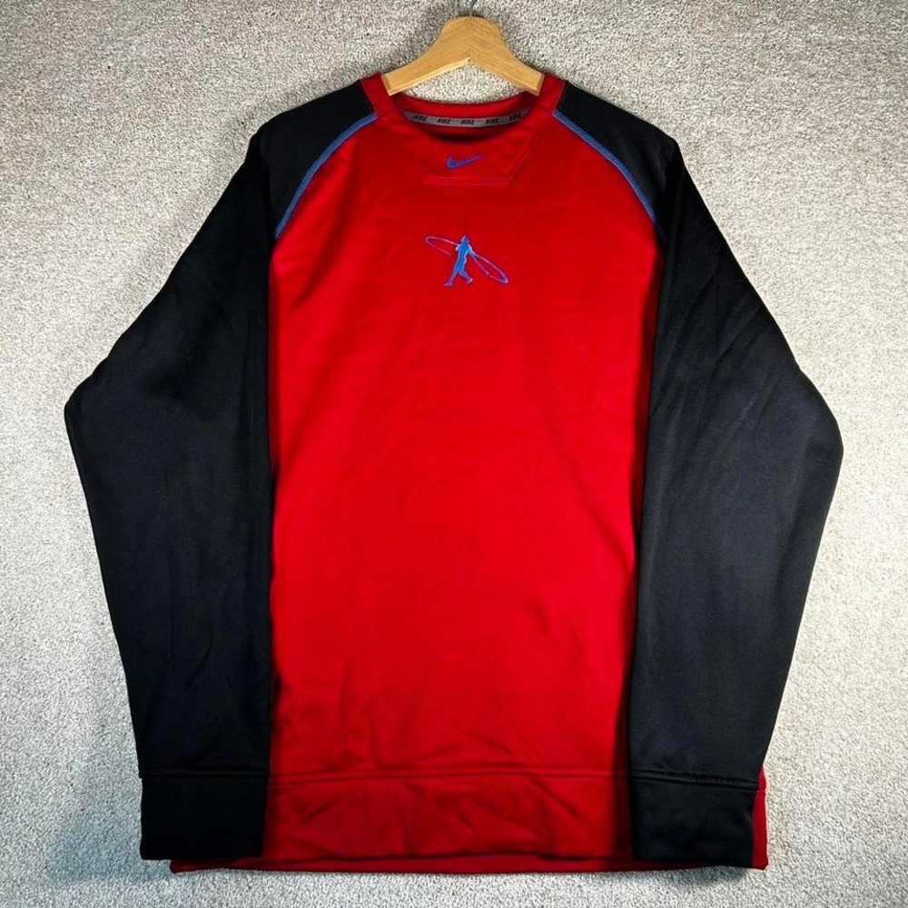Y2K Nike Ken Griffey red and black center swoosh therma fit sweatshirt